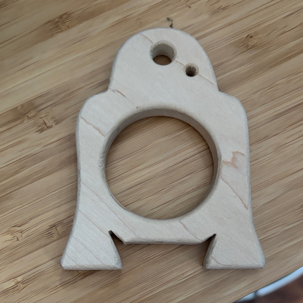 Cream Wooden R2D2 Teether